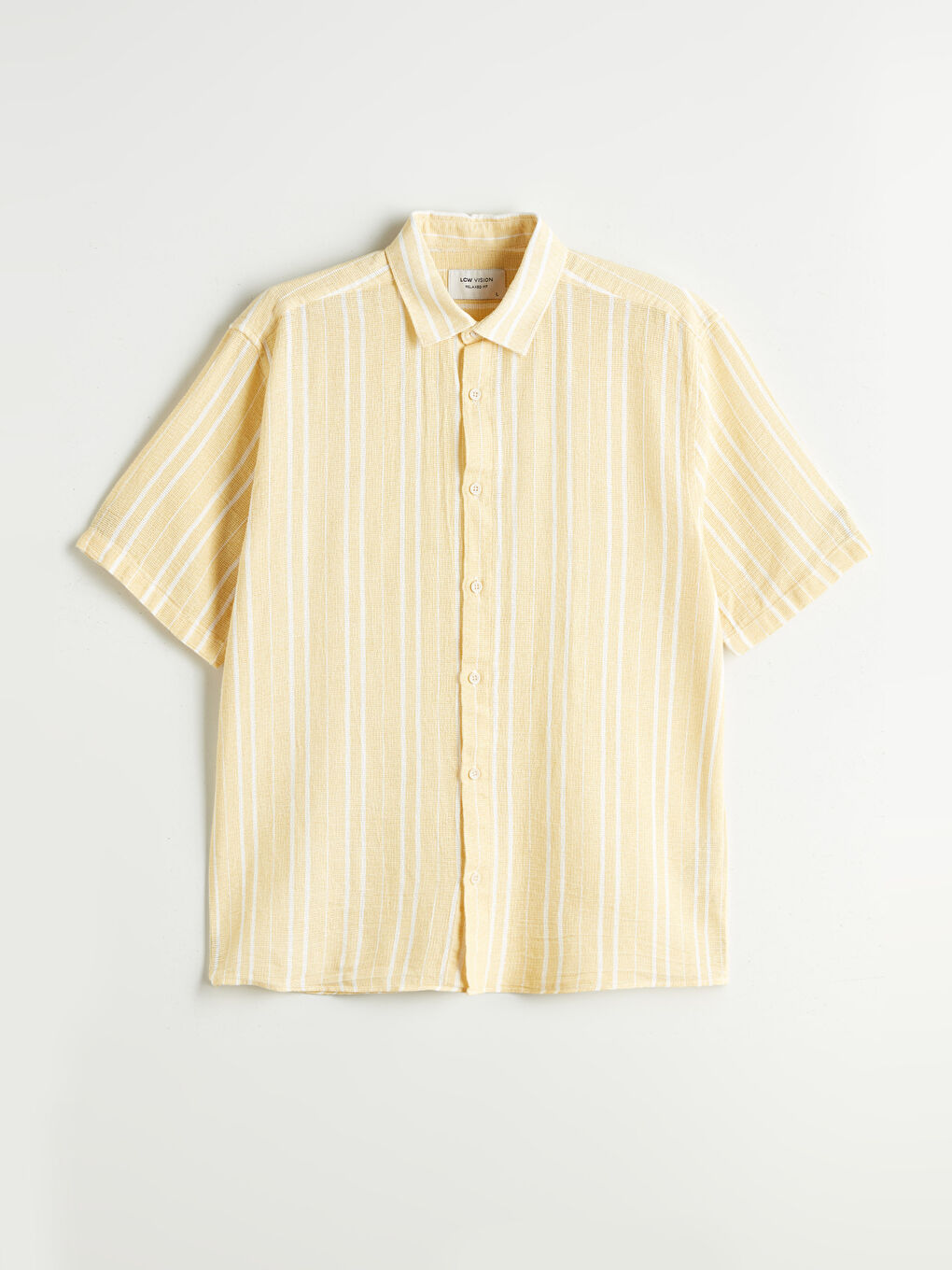 Regular Fit Short Sleeve Striped Men's Textured Shirt -S5OS08Z8-LKF