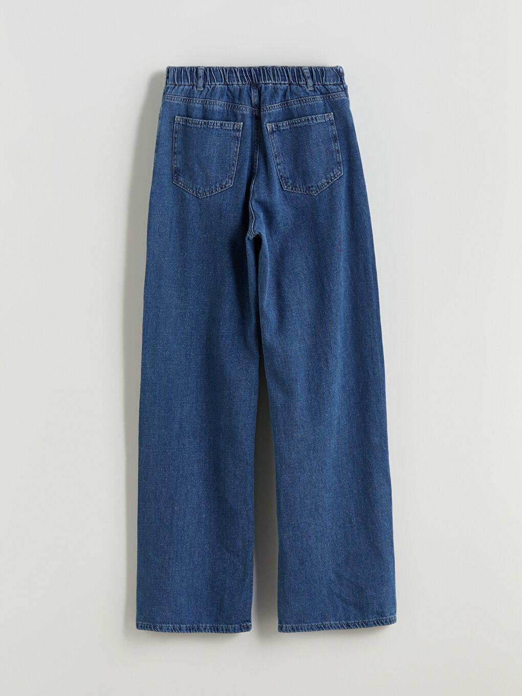 Джинсы с эластичным поясом и широкими брюками для женщин-5