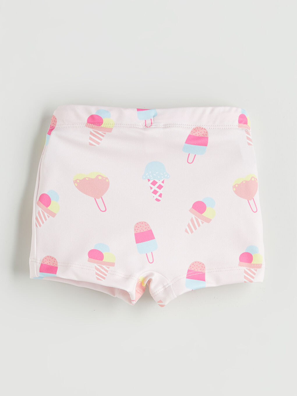 Pembe Desenli Kız Bebek Şort Mayo-1