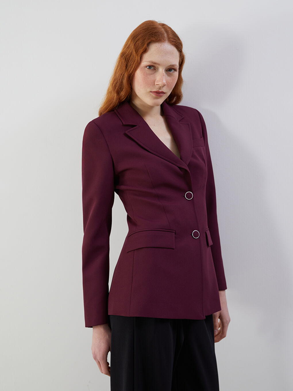Crepe Women's Blazer Jacket -S5OS48Z8-D1H
