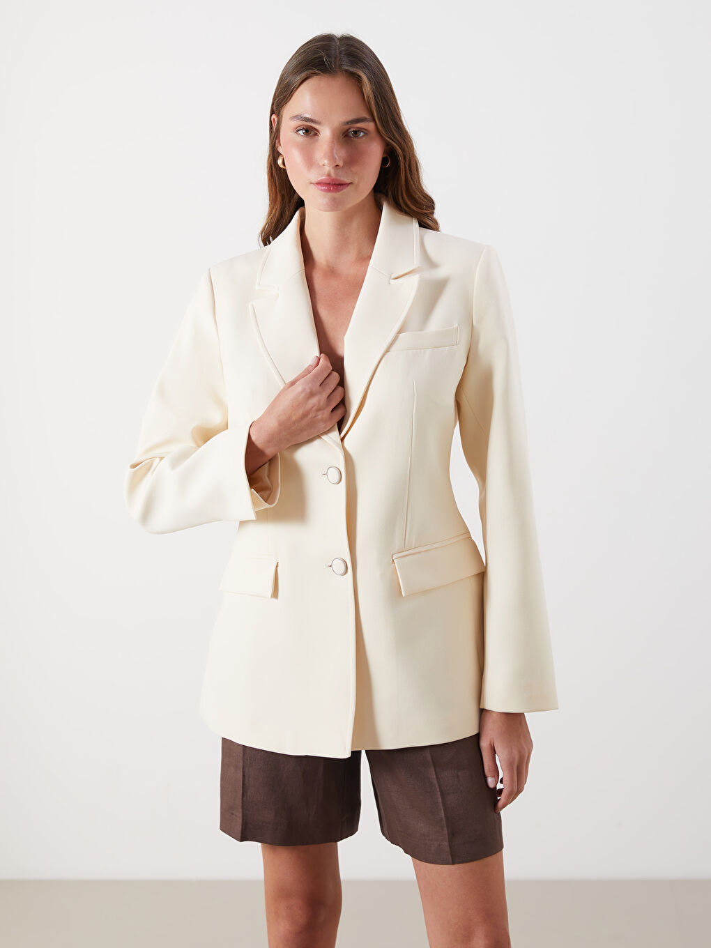 Ženska blazer jakna od krepa -S5OS49Z8-R9J