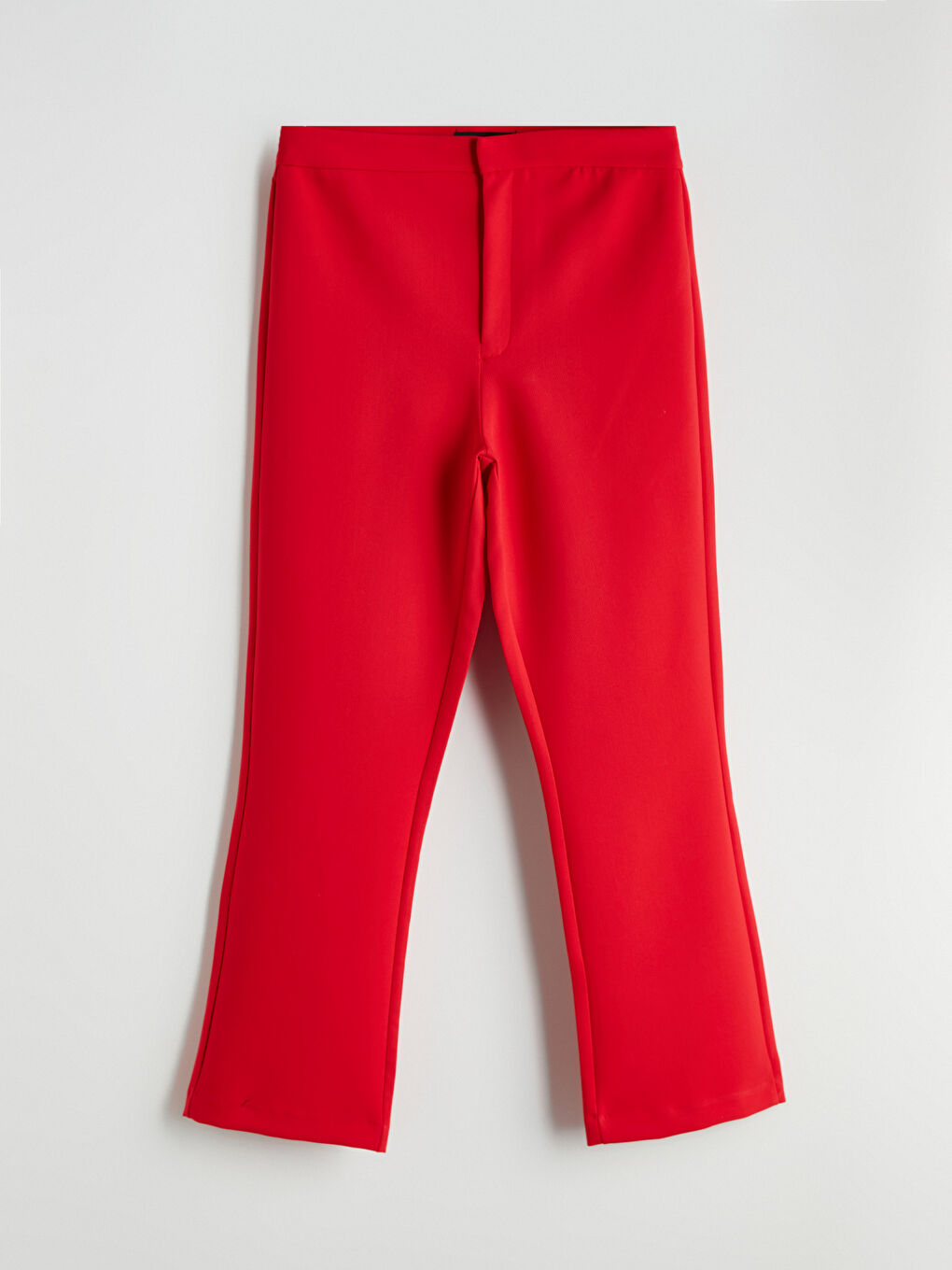Kırmızı Dar Fit İspanyol Paça Kadın Pantolon-8