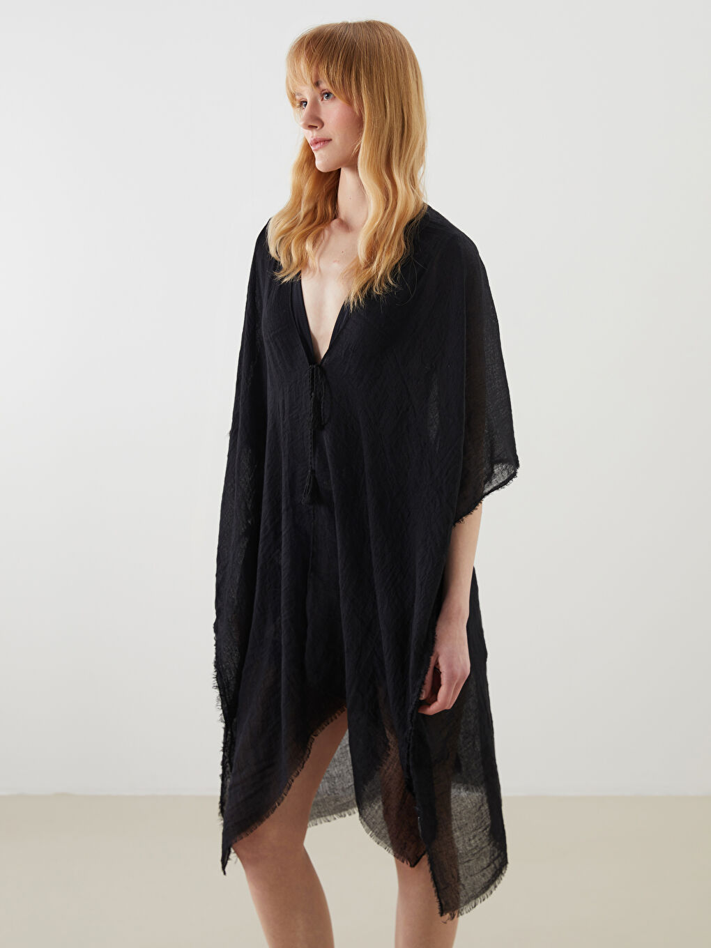 Shawl Collar Women's Kimono-1
