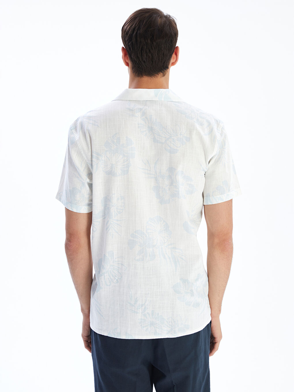 Regular Fit Short Sleeve Patterned Dobby Men's Shirt-6