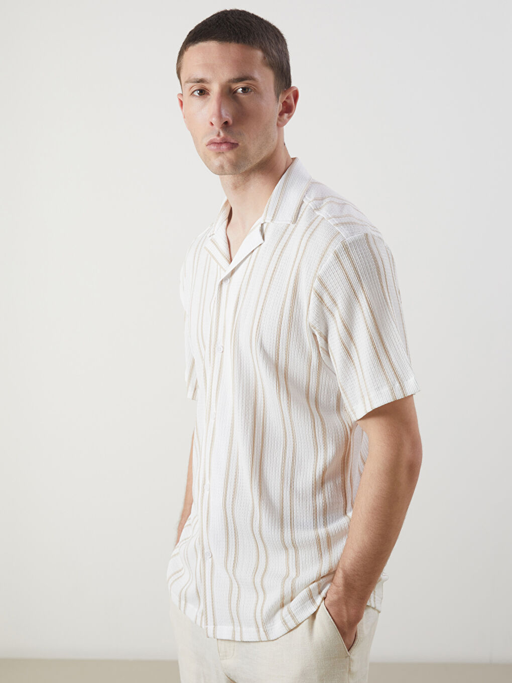 Regular Fit Short Sleeve Dobby Men's Shirt -S5OS83Z8-LE8