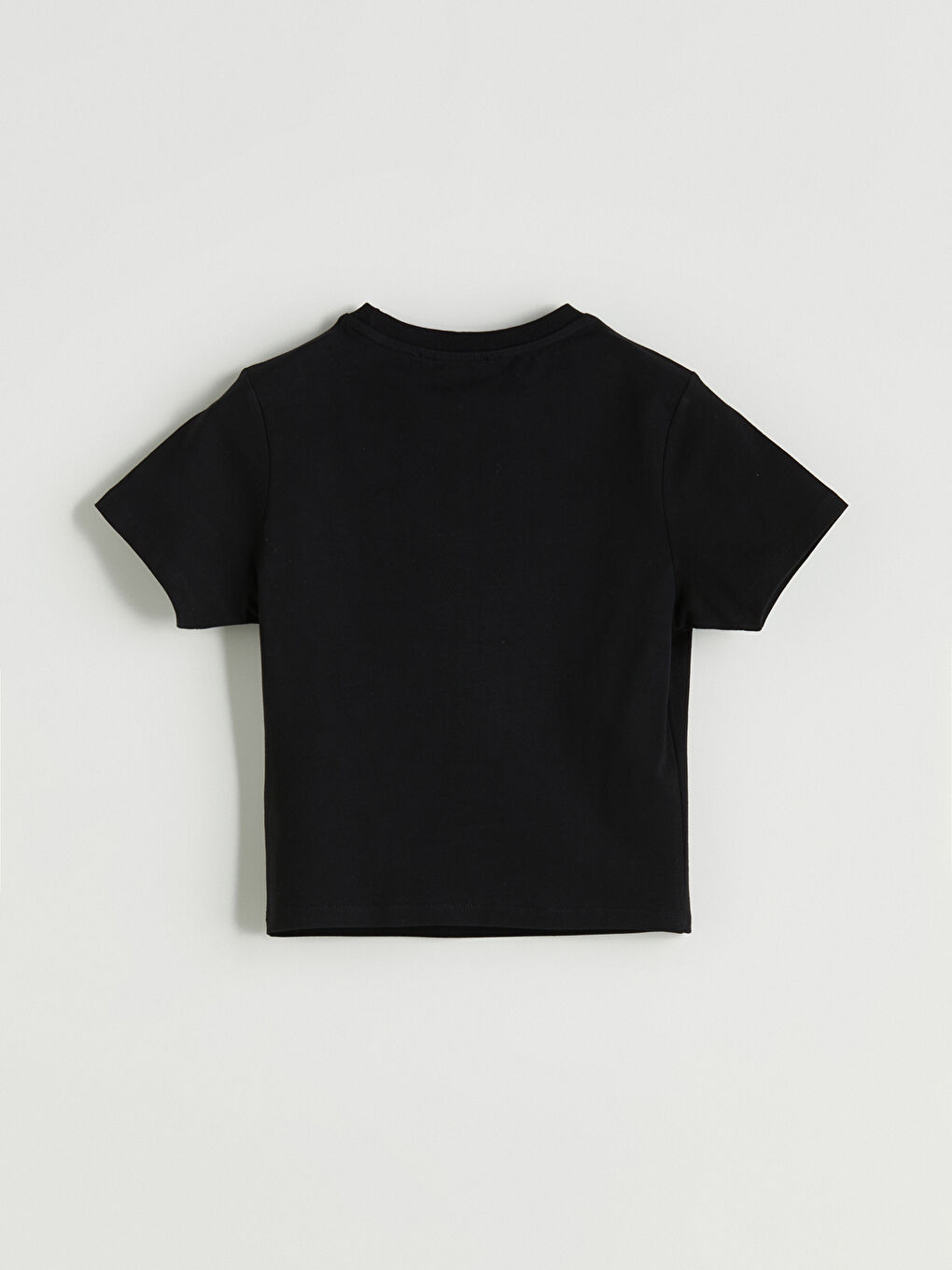 Siyah Bisiklet Yaka Los Angeles Baskılı Kadın Tişört-5