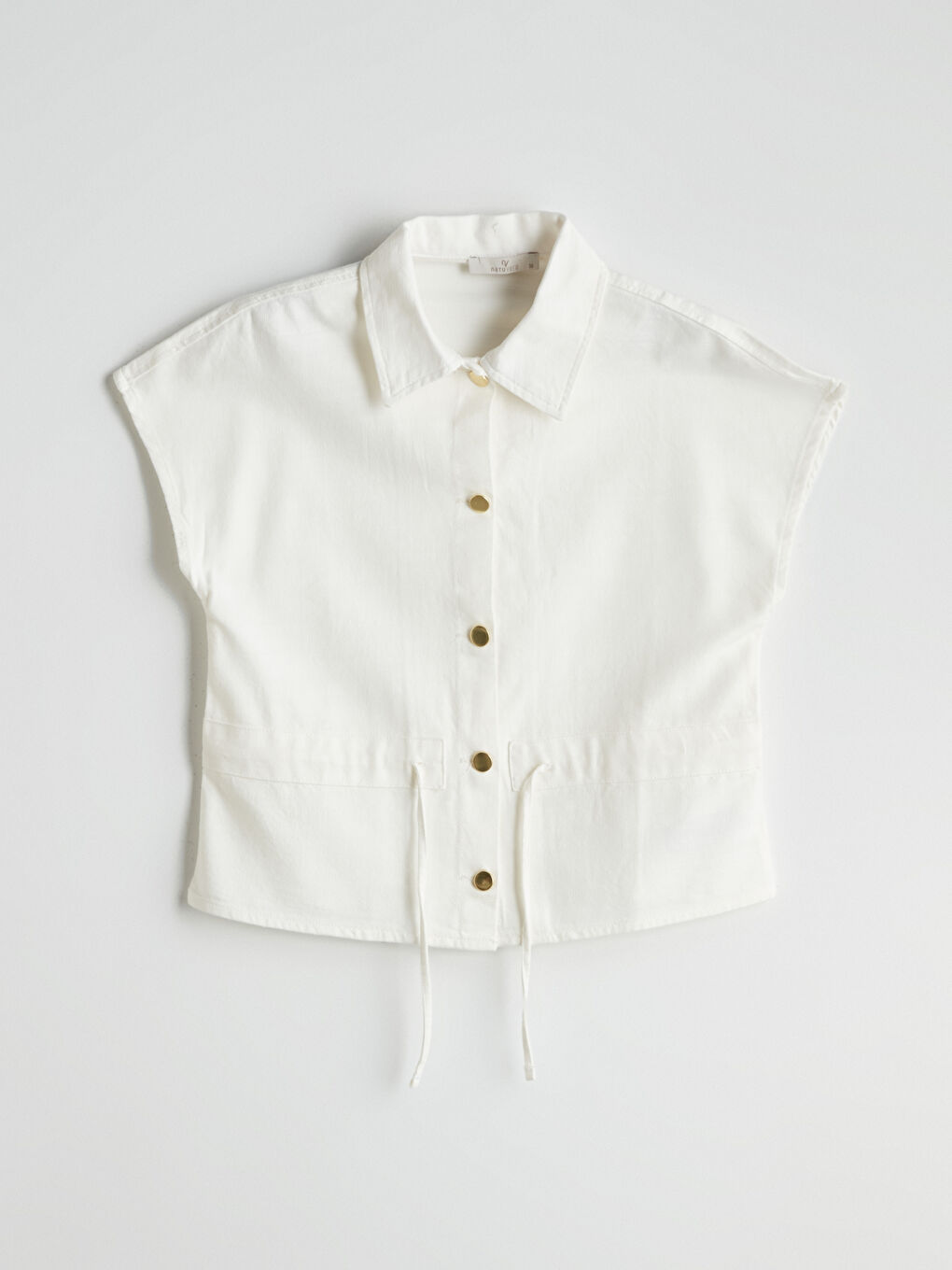 Beyaz Gömlek Yaka Kadın Yelek-4