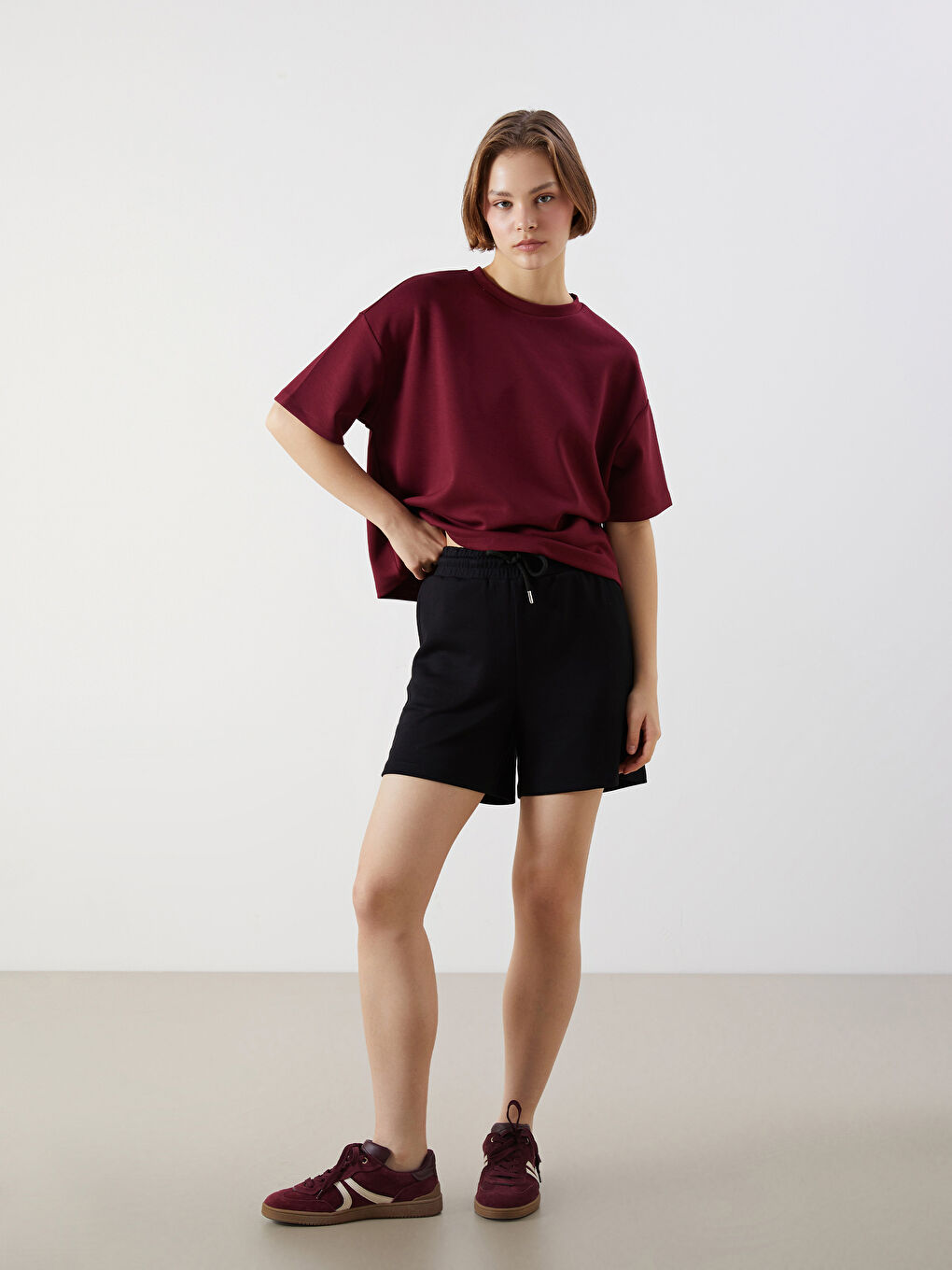 Elasticated Waist Women's Shorts -S5OS94Z8-CVL