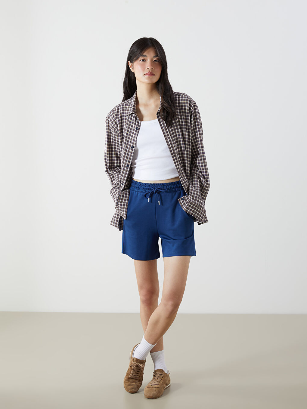 Elasticated Waist Women's Shorts -S5OS94Z8-HEU