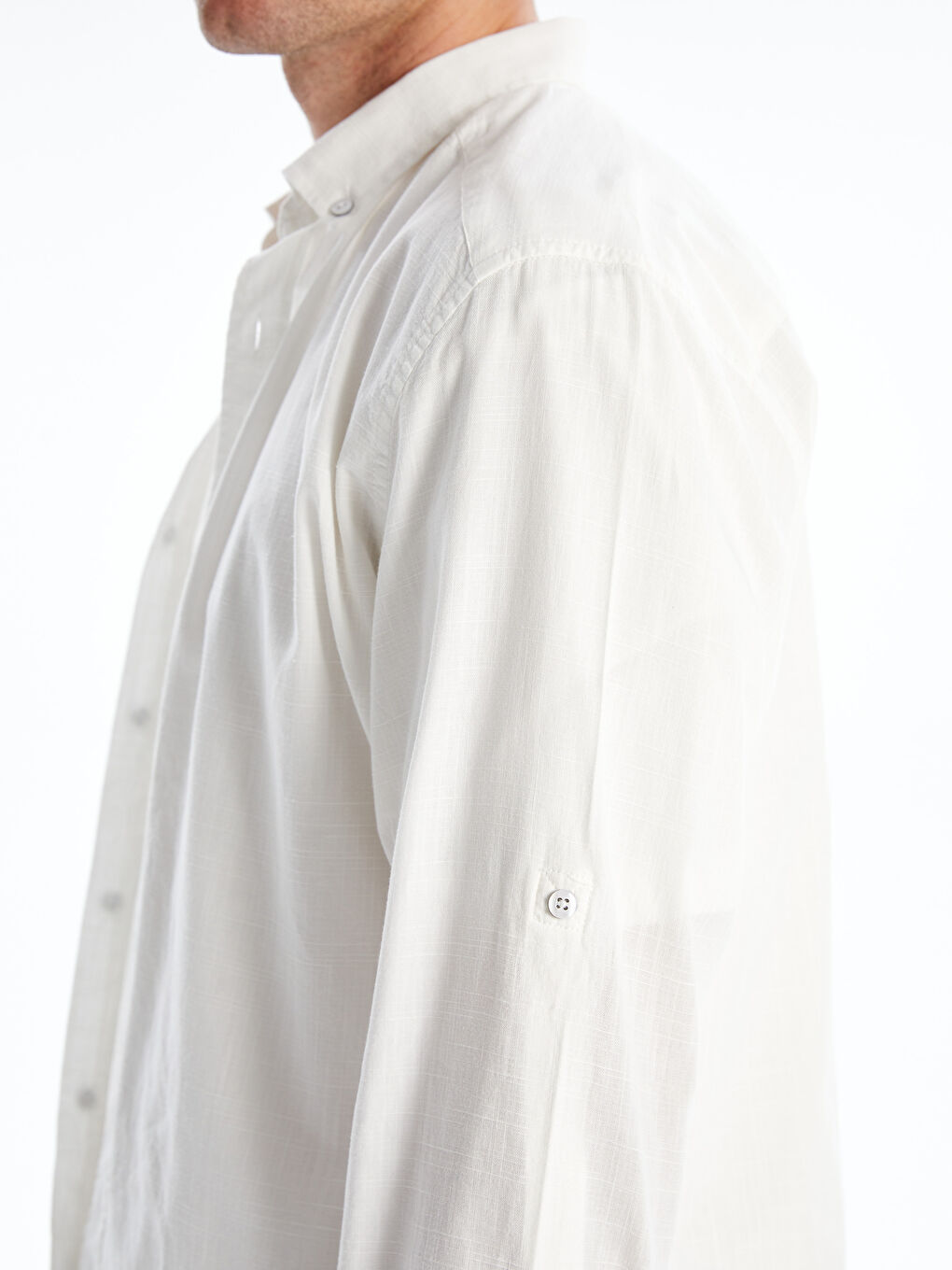 Slim Fit Long Sleeve Men's Textured Shirt-2