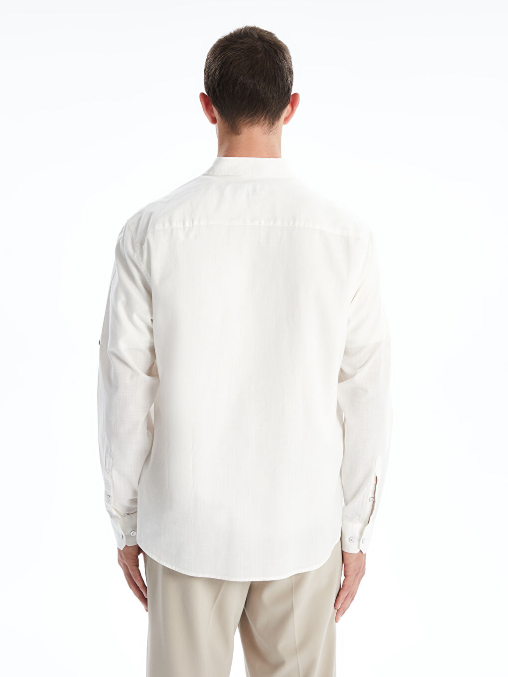 Slim Fit Long Sleeve Men's Textured Shirt-3