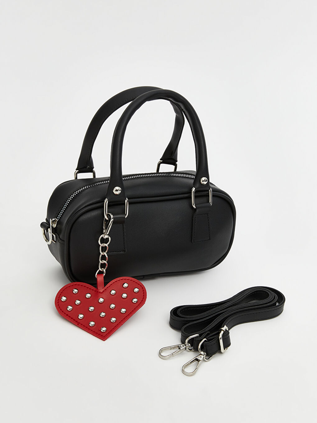 LCW ACCESSORIES Siyah Deri Görünümlü Kadın Omuz Çantası