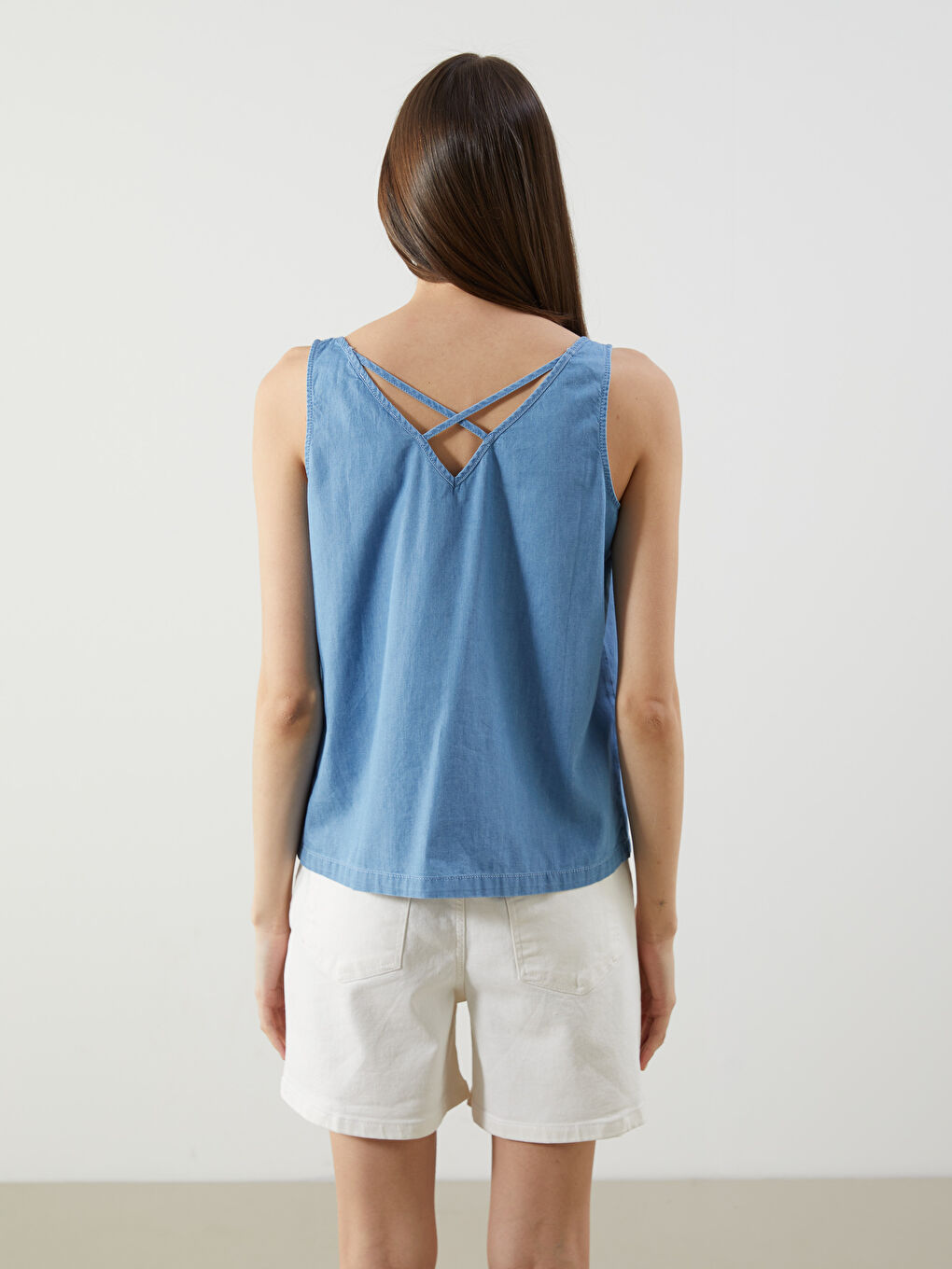 Woman INDIGO Denim Blouse -S5OT19Z8-H45