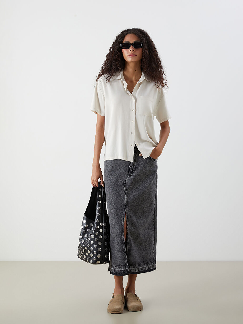 Linen Blend Women's Shirt -S5OT51Z8-Z4B