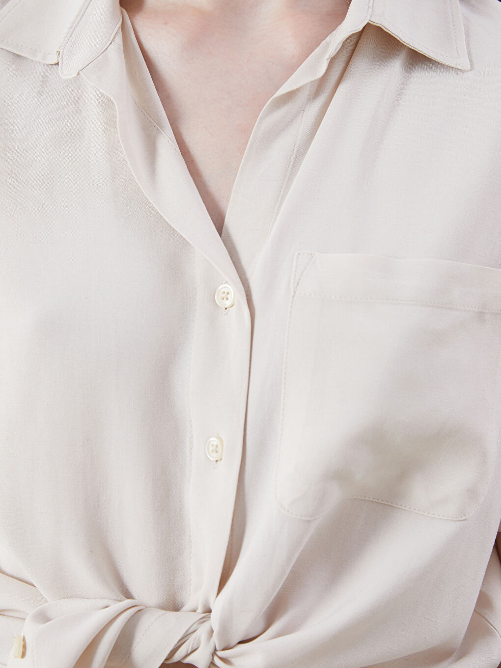 Linen Blend Women's Shirt -S5OT51Z8-Z4B