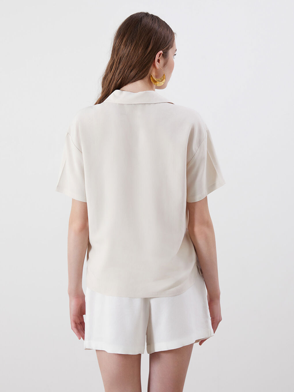 Linen Blend Women's Shirt -S5OT51Z8-Z4B