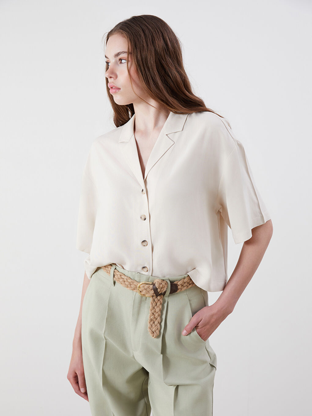 XSIDE Linen Blend Women's Shirt -S5OT53Z8-Z4R