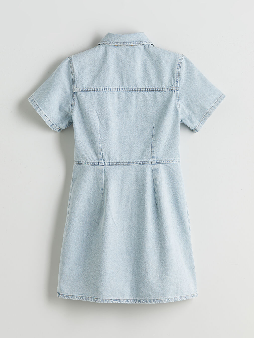 XSIDE Collared Neck Mini Denim Dress -S5OT62Z8-K9M