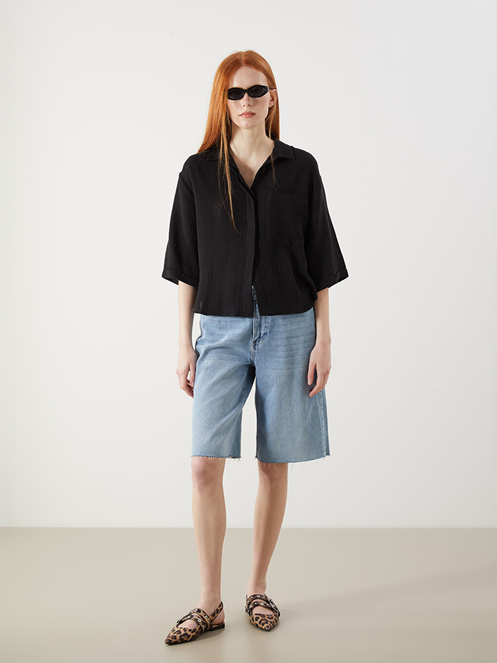 XSIDE Oversize Muslin Women's Shirt -S5OT72Z8-CVL
