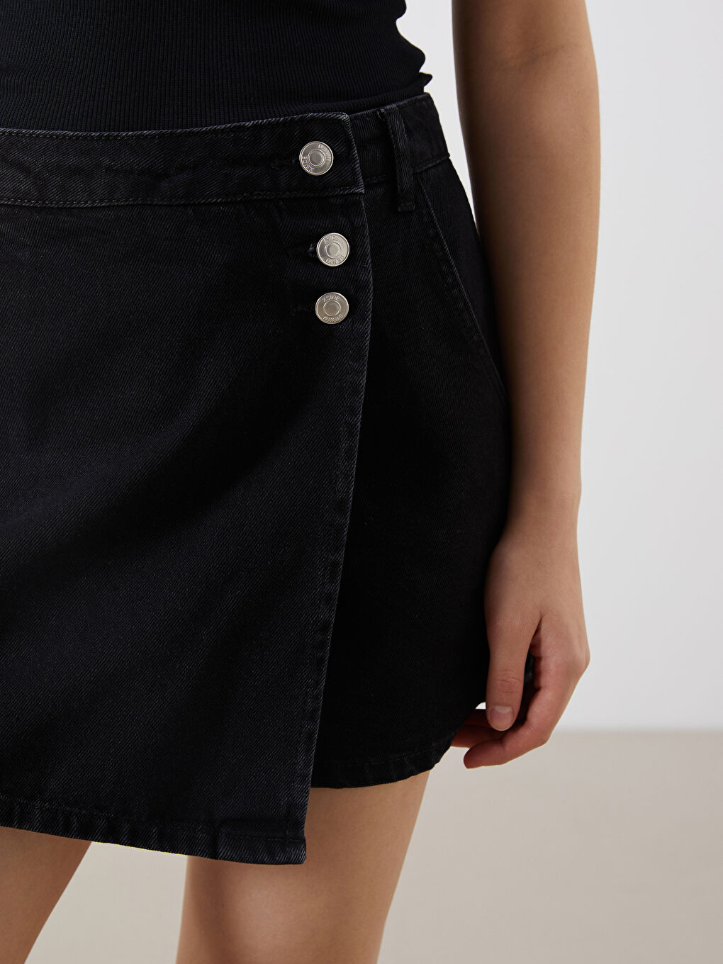 Slim Fit Women's Denim Skort -S5OT78Z8-DJF