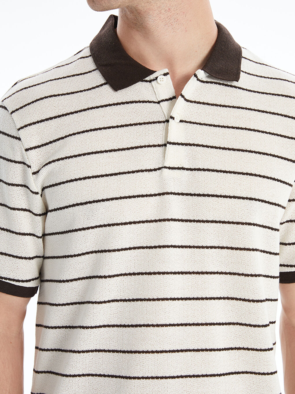 Polo Neck Striped Jersey Men's T-Shirt -S5OT83Z8-LEX