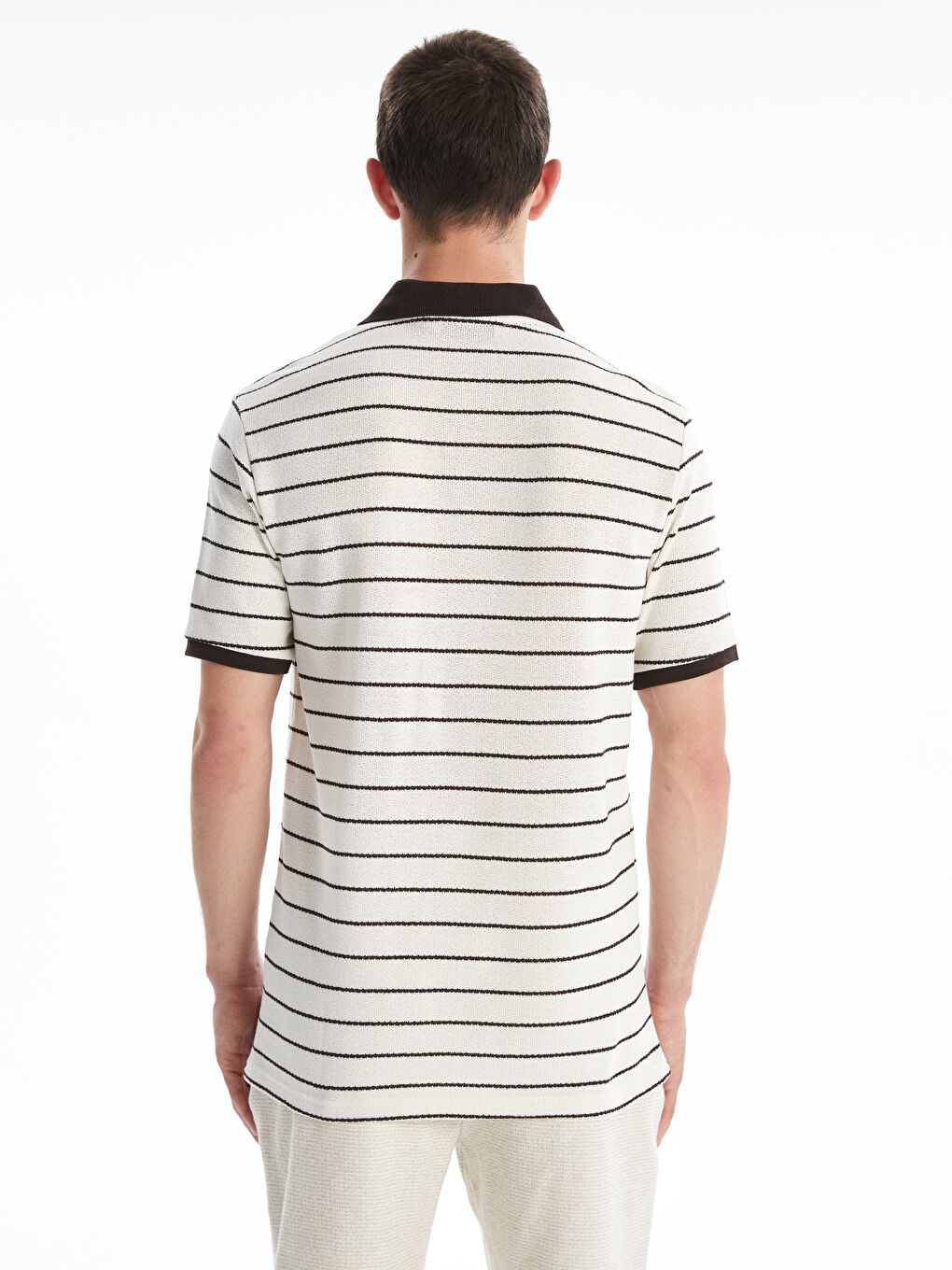 Polo Neck Striped Jersey Men's T-Shirt -S5OT83Z8-LEX