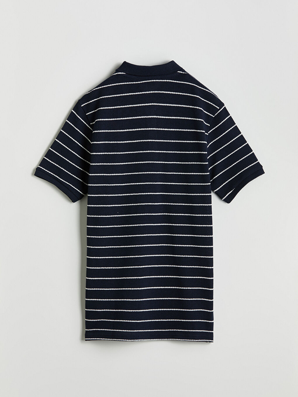 Polo Collar Striped Combed Cotton Men's T-Shirt -S5OT83Z8-LGS