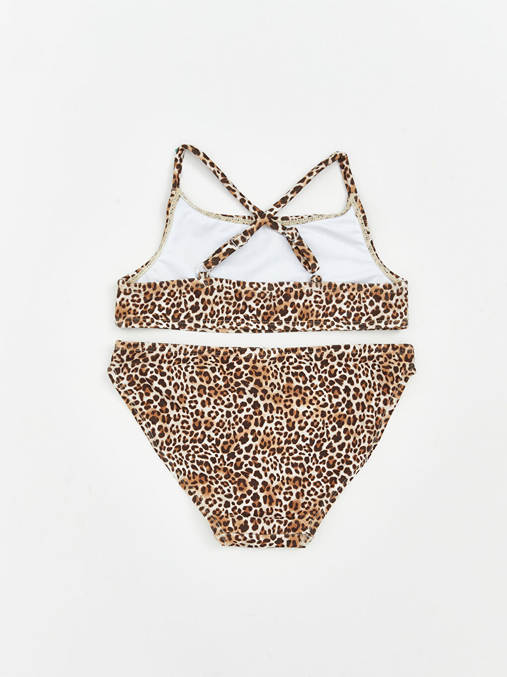 Комплект бікіні для дівчаток з леопардовим принтом-1