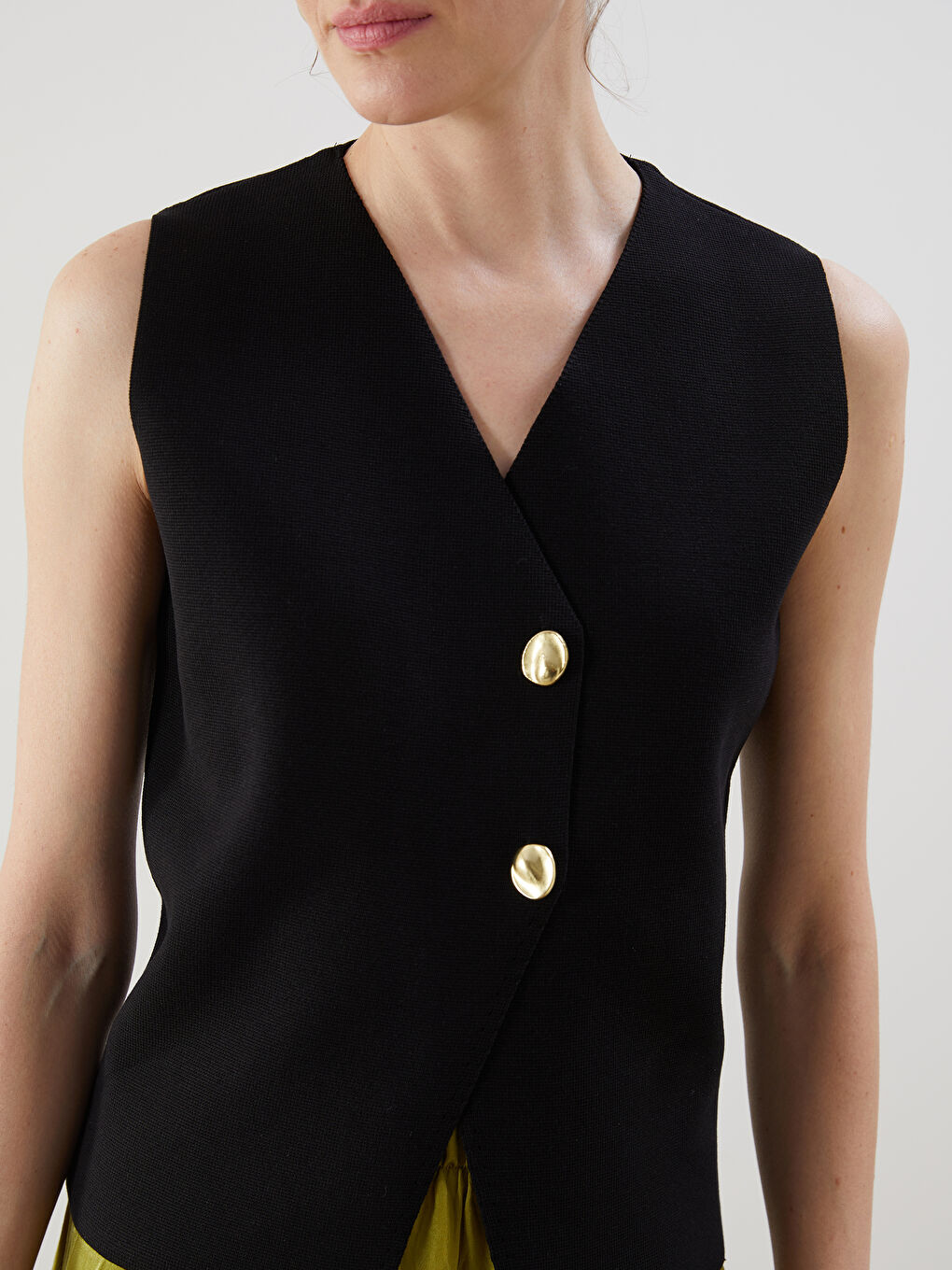 V Neck Regular Women's Tricot Vest -S5OU28Z8-CVL