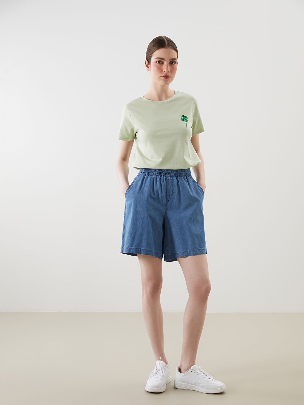 Crew Neck Embroidered Women's T-Shirt -S5OU32Z8-G2G