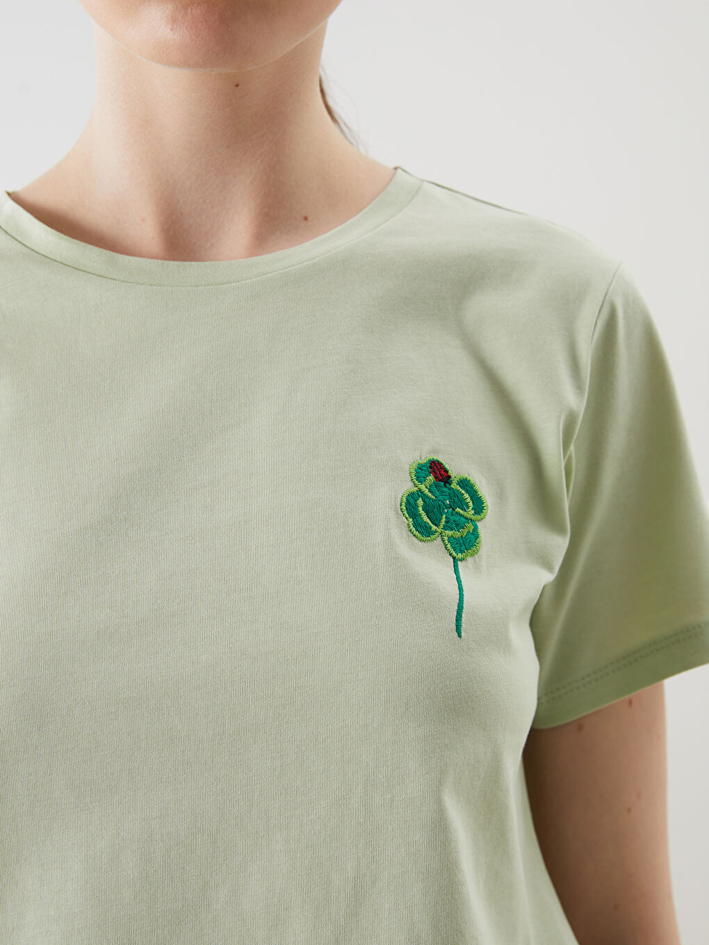 Crew Neck Embroidered Women's T-Shirt -S5OU32Z8-G2G