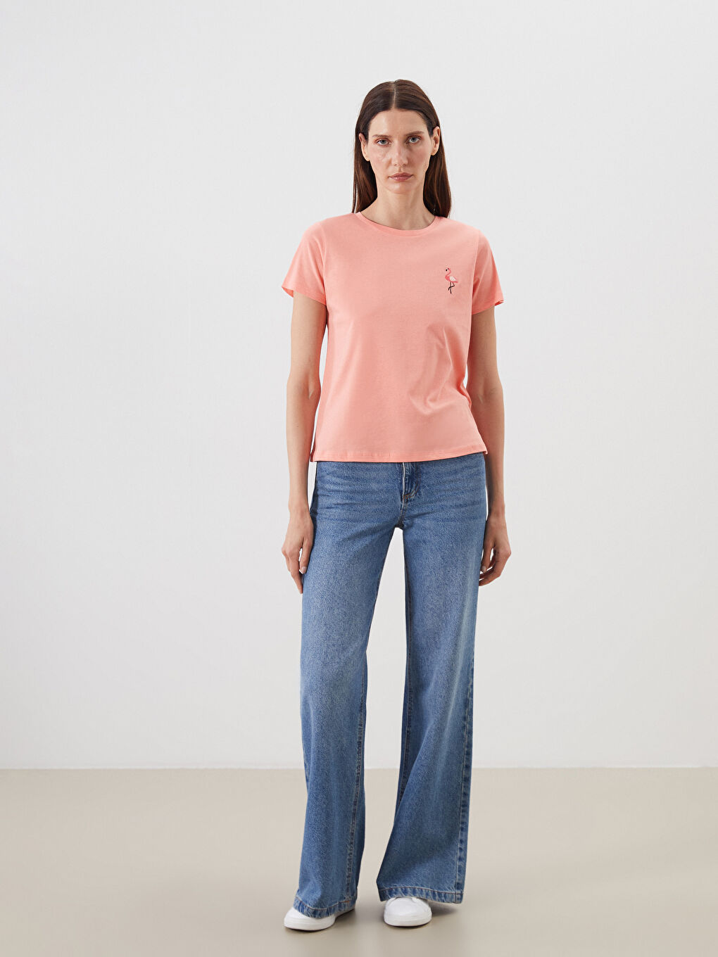 LCWAIKIKI Classic Woman CORAL T-Shirt -S5OU32Z8-GAW