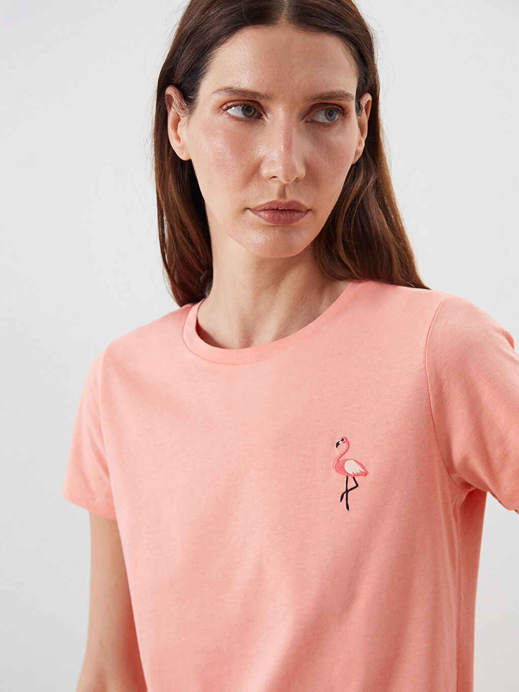 LCWAIKIKI Classic Woman CORAL T-Shirt -S5OU32Z8-GAW