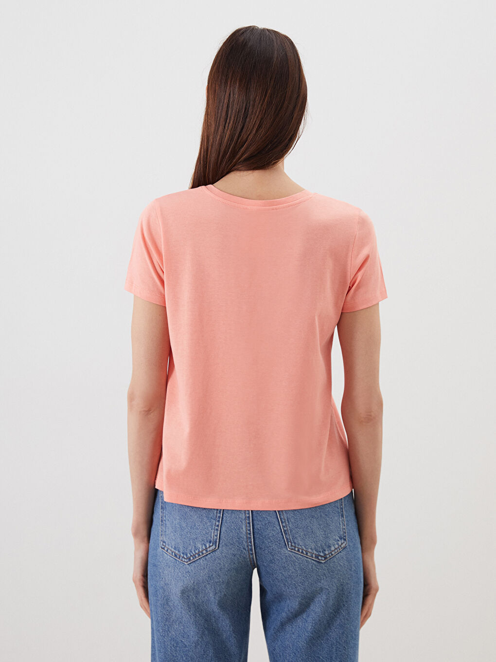 LCWAIKIKI Classic Woman CORAL T-Shirt -S5OU32Z8-GAW