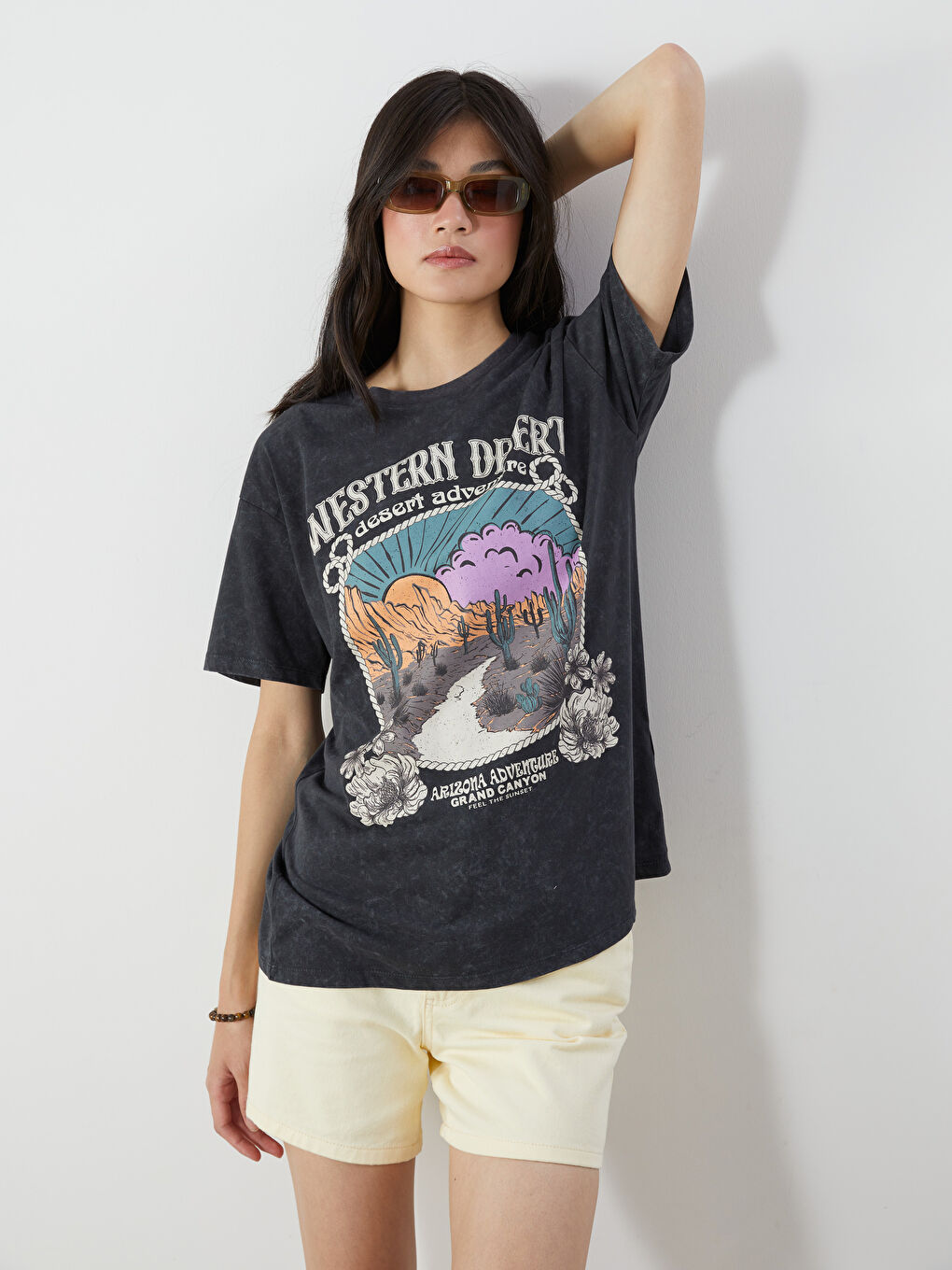 XSIDE Crew Neck Printed Women's T-Shirt -S5OU54Z8-VDL