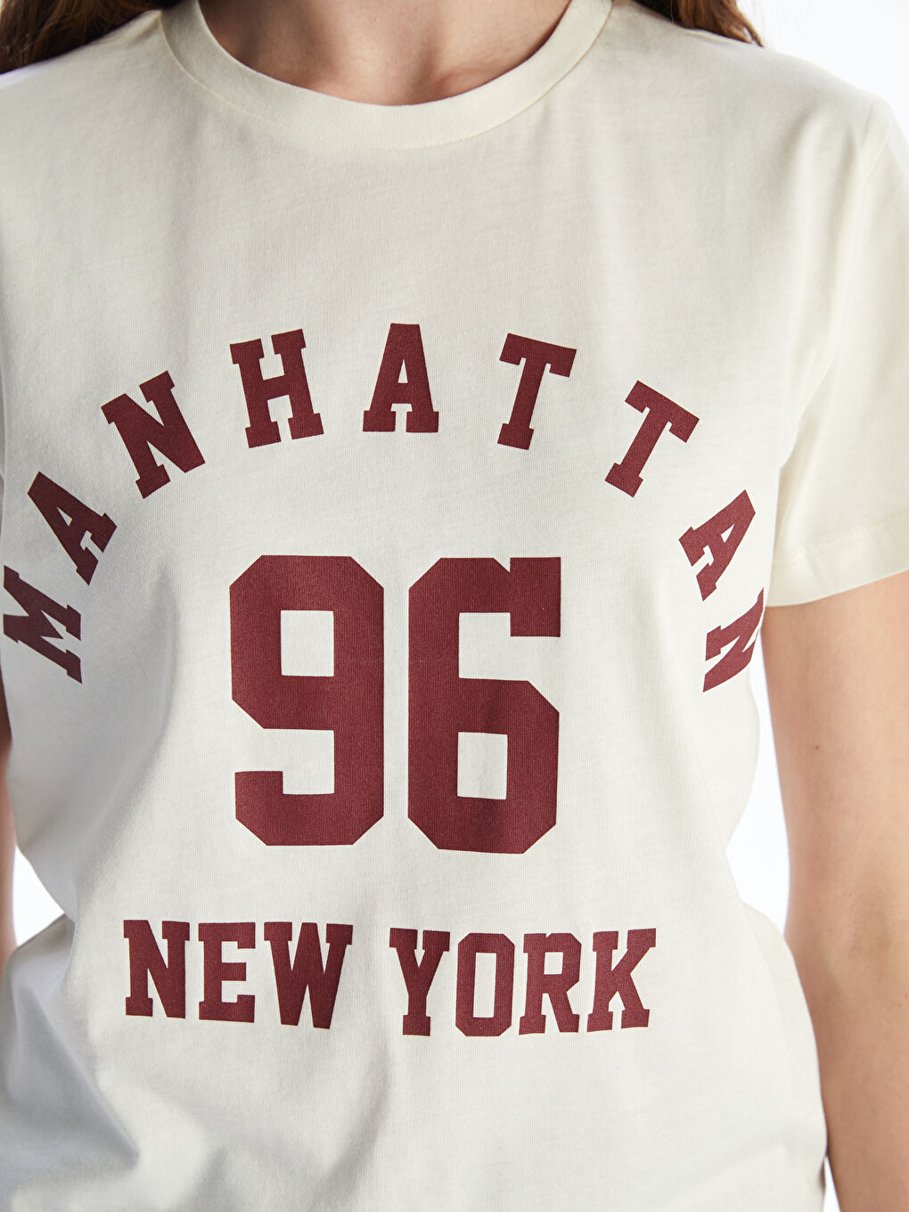 XSIDE Crew Neck New York Printed Women's T-Shirt -S5OU55Z8-YMU