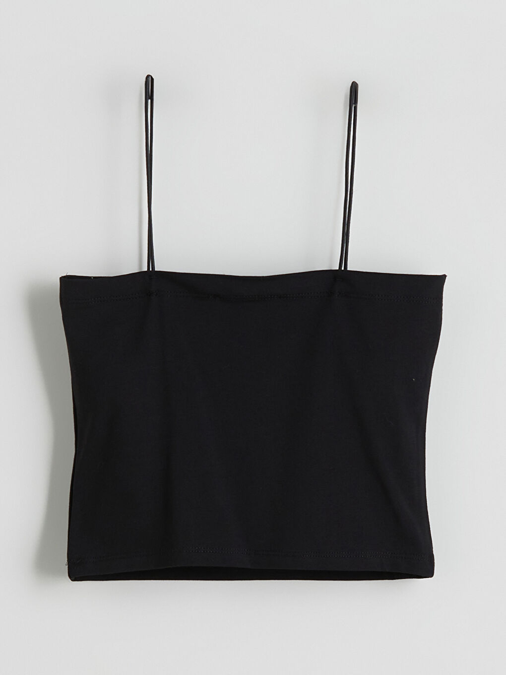 Siyah Kare Yaka Askılı Crop-5