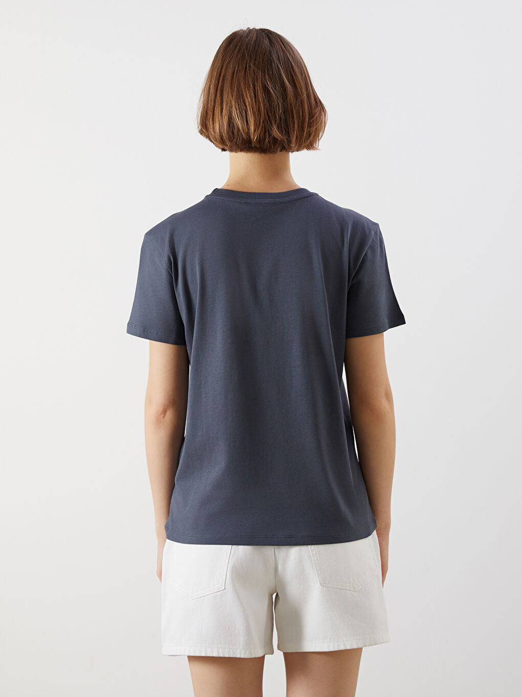 Crew Neck Printed Women's T-Shirt-3