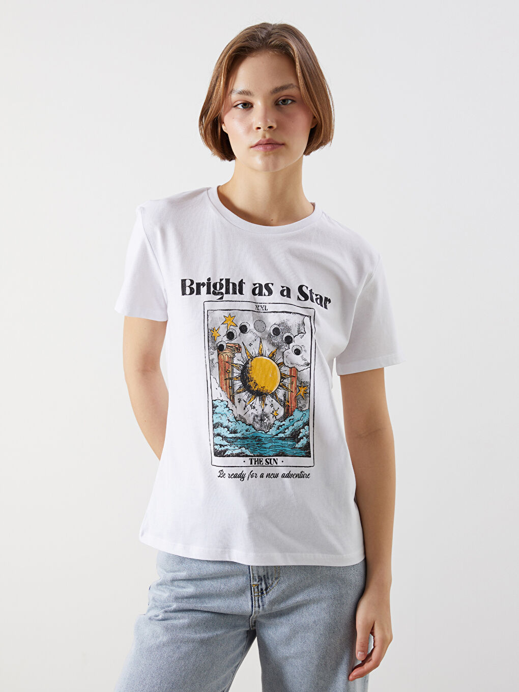 XSIDE Crew Neck Printed Women's T-Shirt -S5OU76Z8-Q6K