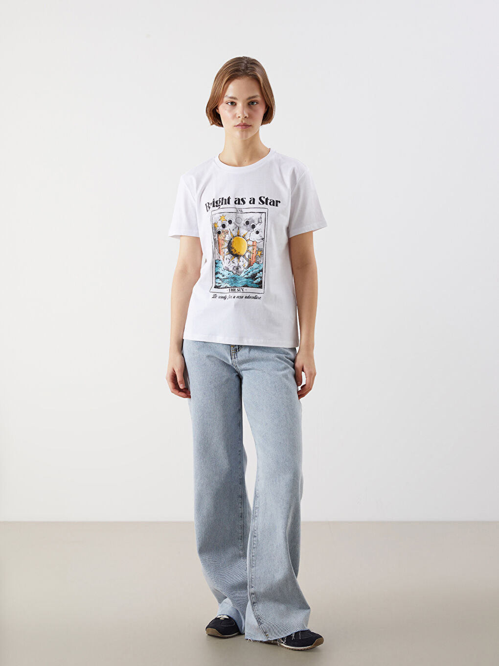 XSIDE Crew Neck Printed Women's T-Shirt -S5OU76Z8-Q6K