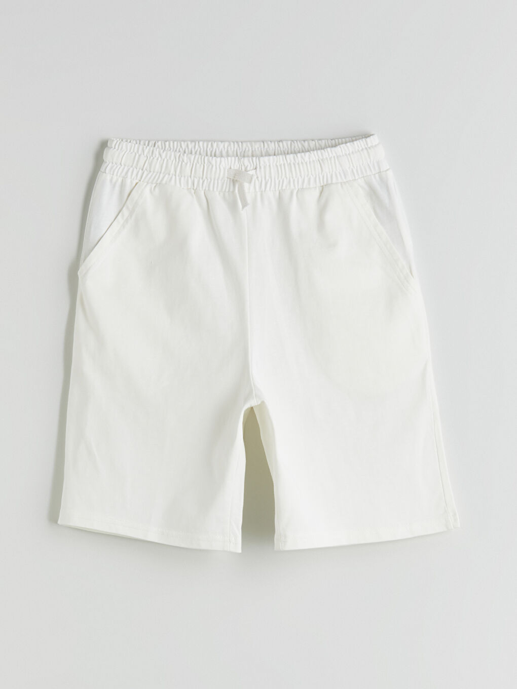 Ekru Bisiklet Yaka Erkek Çocuk Tişört ve Şort-4