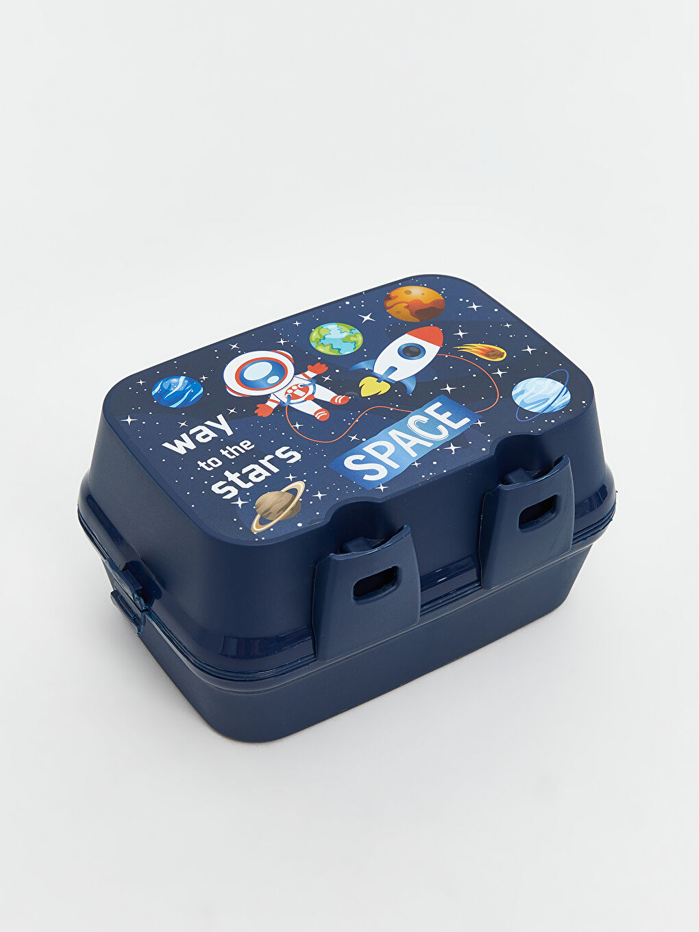 Lacivert Uzay Baskılı Erkek Çocuk Saklama Kabı