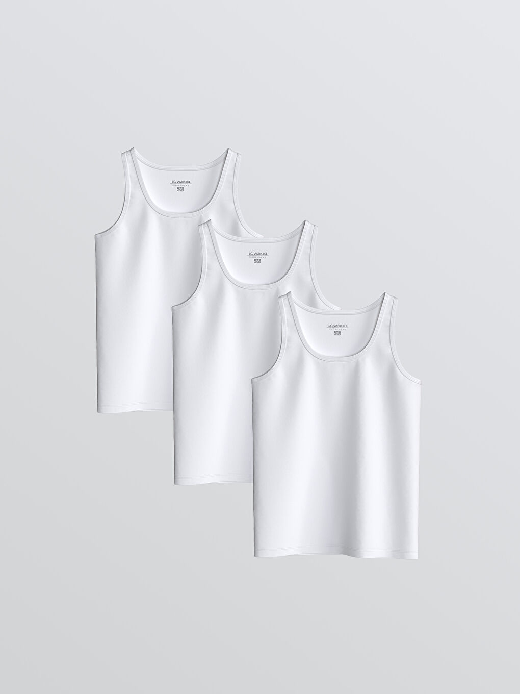 Beyaz Bisiklet Yaka Erkek Çocuk Atlet