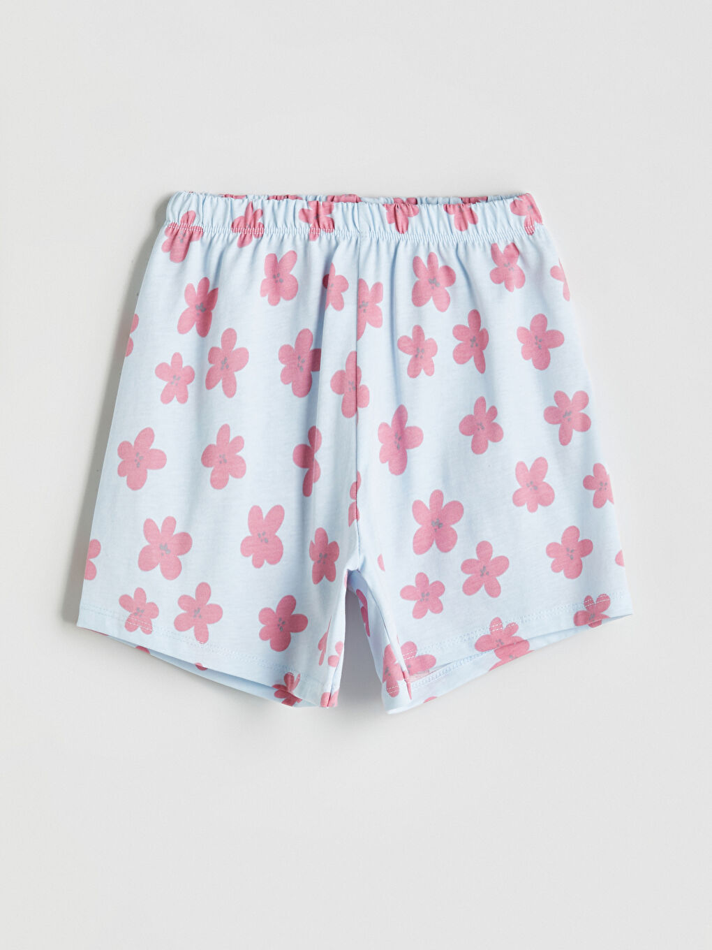 Turkuaz Beli Lastikli Çiçekli Kız Çocuk Pijama Alt