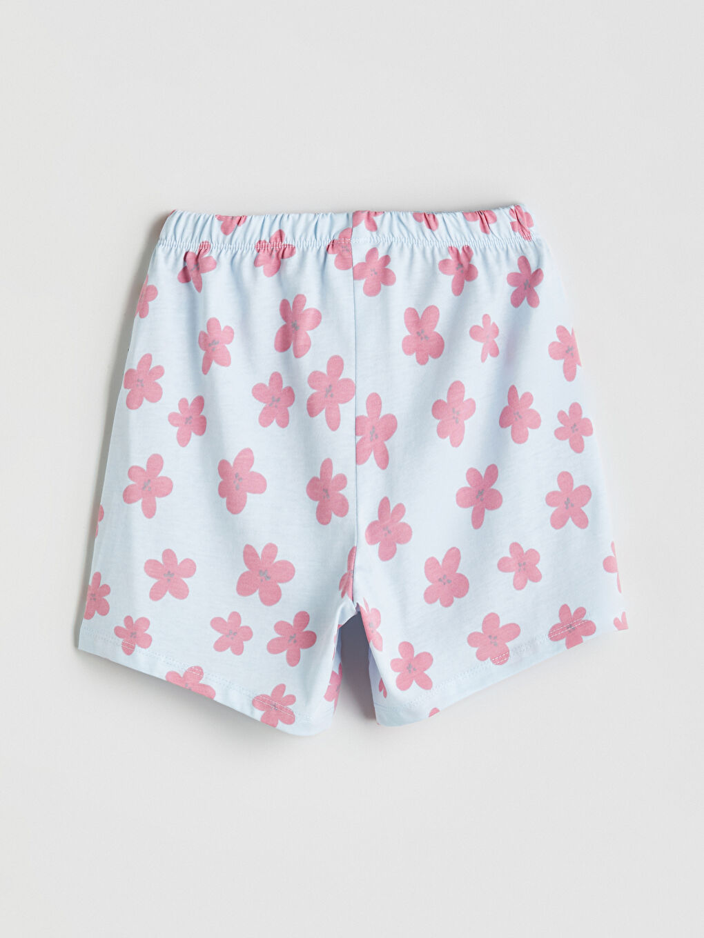 Turkuaz Beli Lastikli Çiçekli Kız Çocuk Pijama Alt-2