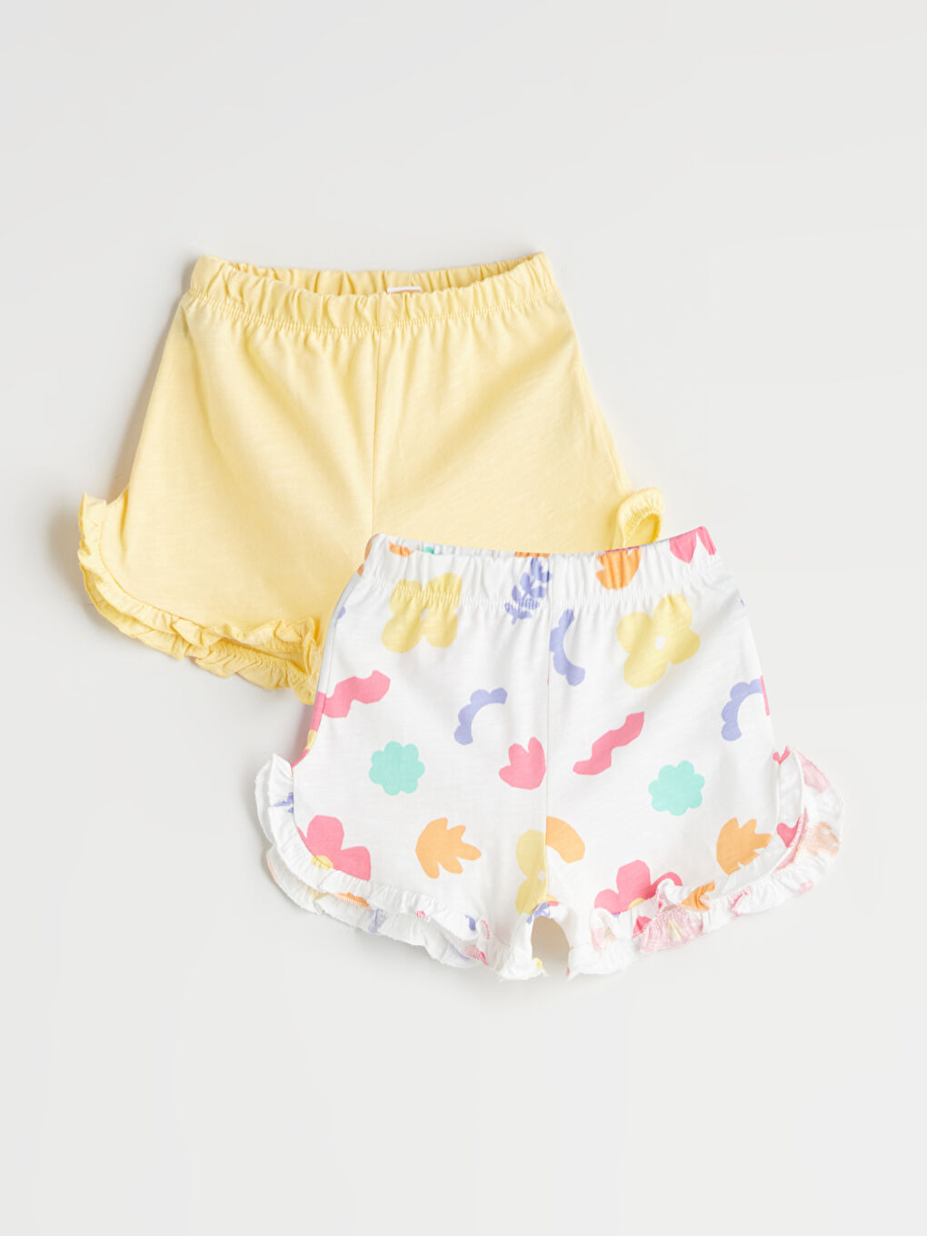 Elastic Waist Printed Cotton Baby Girl Shorts 2 Pieces -S5OV38Z1-VHA