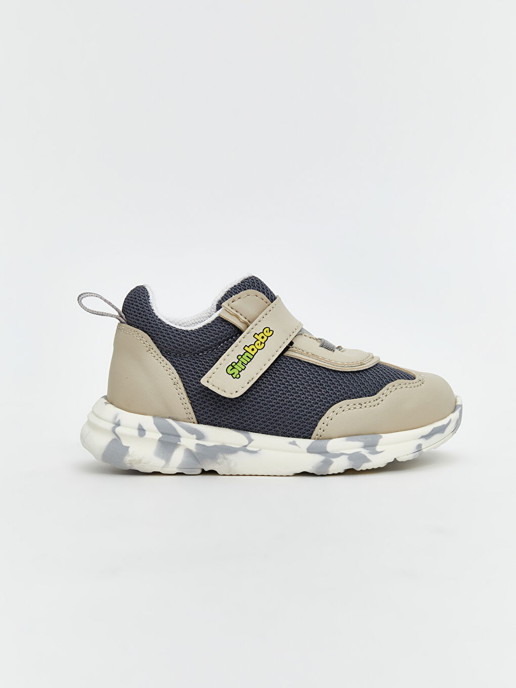 Bej Bağcık ve Cırt Cırtlı Erkek Bebek Spor Ayakkabı-1