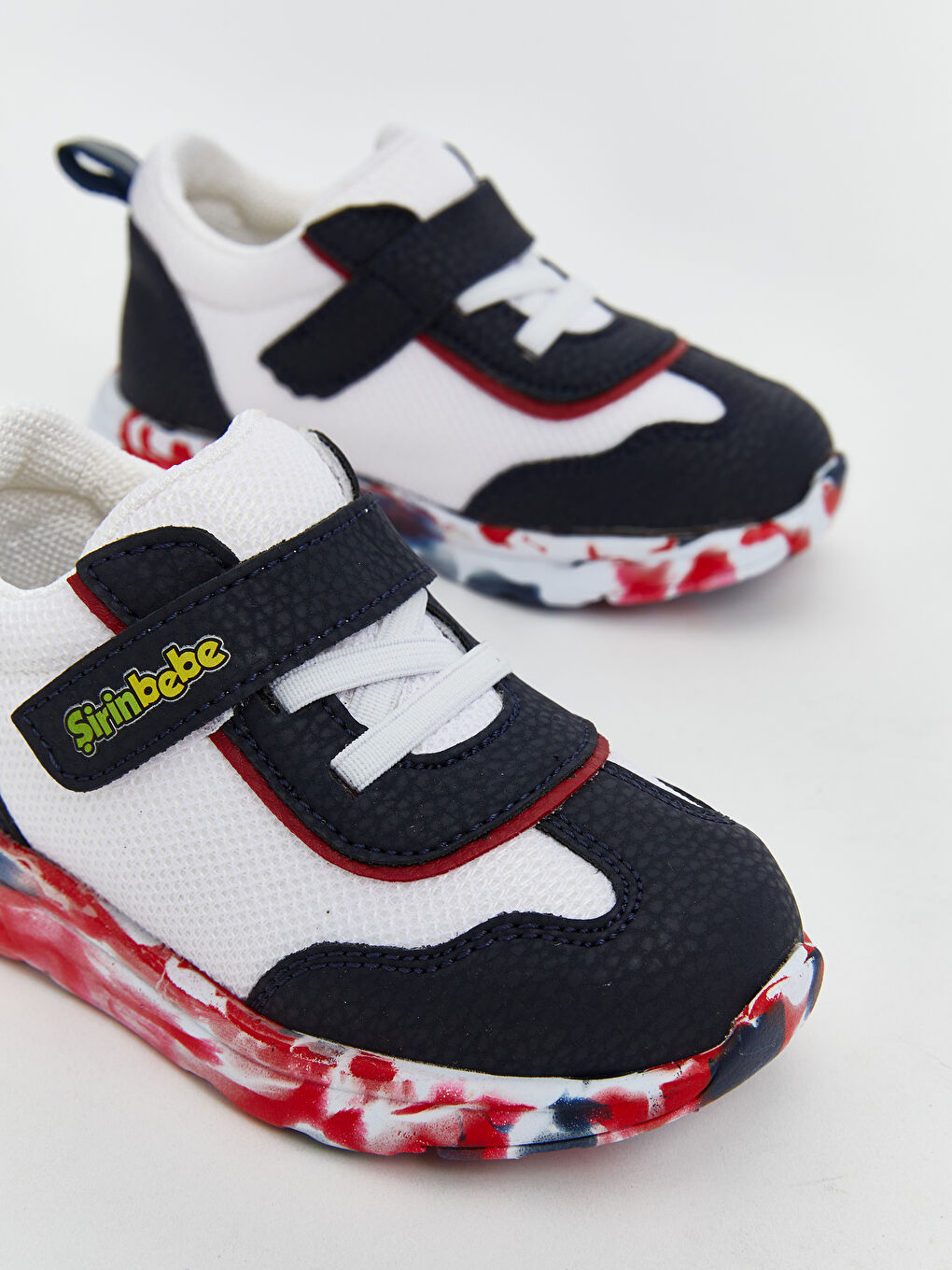 Beyaz Bağcık ve Cırt Cırtlı Erkek Bebek Spor Ayakkabı-2