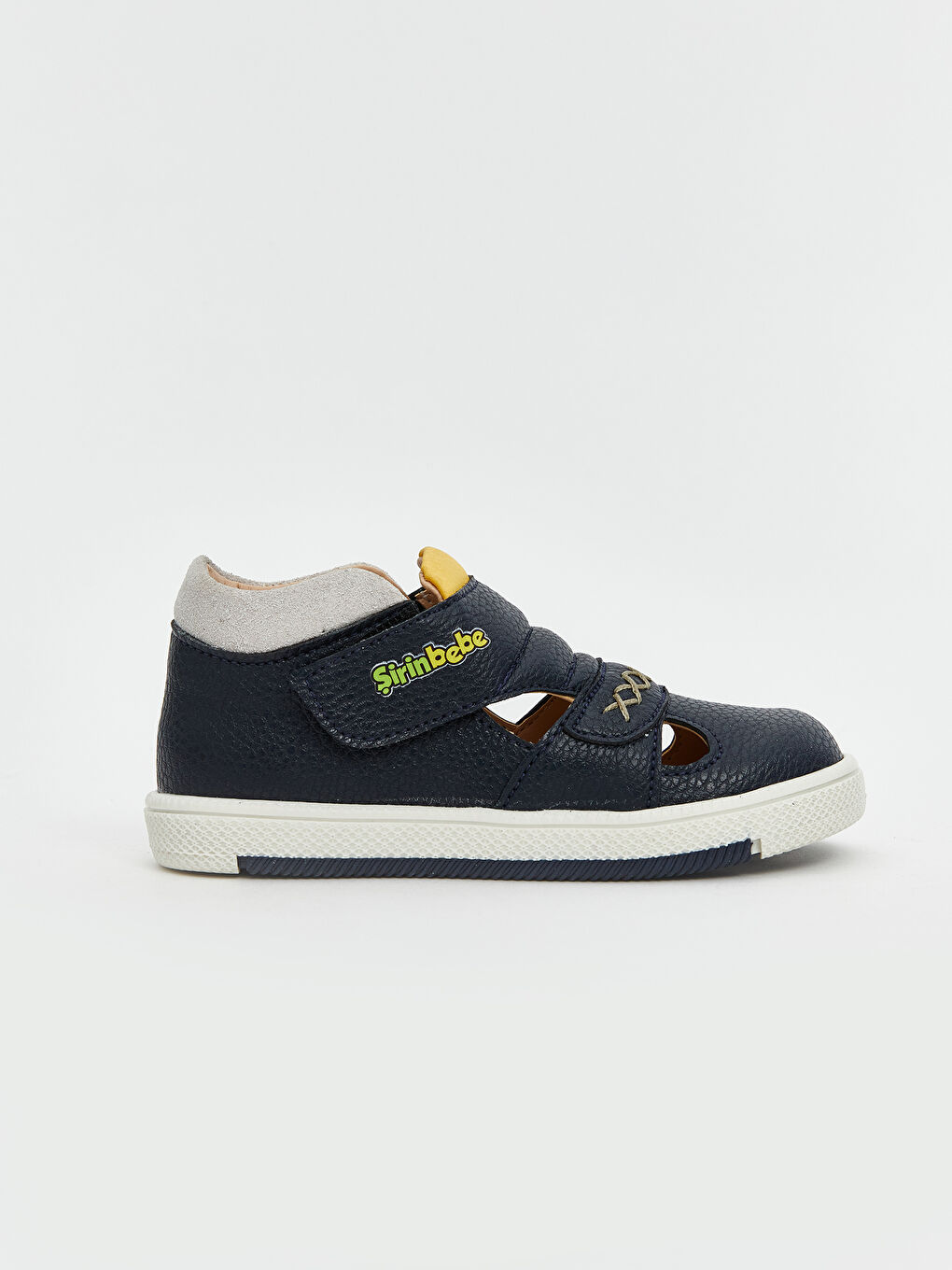 Lacivert Deri Görünümlü Cırt Cırtlı Erkek Bebek Spor Ayakkabı-1