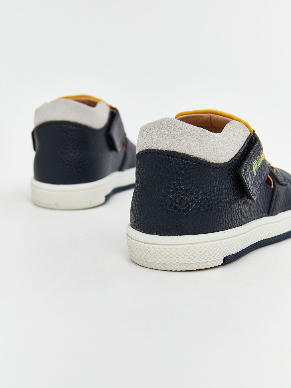 Lacivert Deri Görünümlü Cırt Cırtlı Erkek Bebek Spor Ayakkabı-4